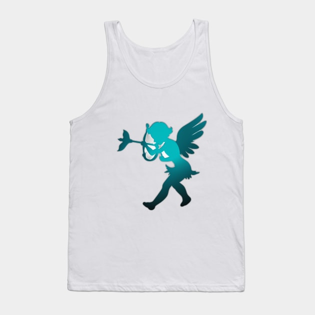 Enchanted Cupid Silhouette T-Shirt Design No. 687 Tank Top by cornelliusy